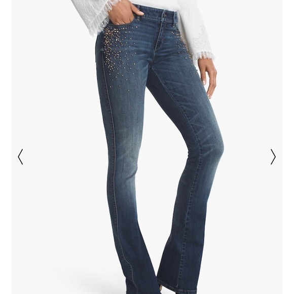 WHBM Embellished bootcut jeans. NWT - Size 0P - Picture 3 of 7